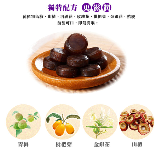台湾 京都念慈庵 ニンジョム のど飴 梅味｜枇杷潤喉糖 烏梅｜60g 缶入り