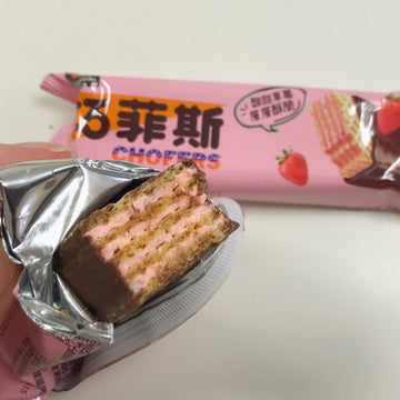 77 巧菲斯 CHOFERS チャオフェイス ストロベリー味 ミニサイズ 個包装｜77 巧菲斯夾心酥 草莓口味 296g