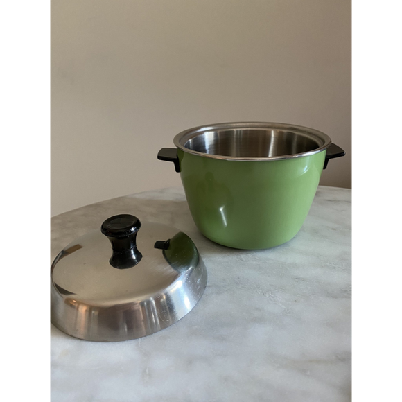電鍋型蓋付き碗 電鍋ミニチュア｜緑 ミニ電鍋