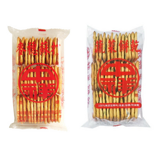 〈お試しセット〉中祥 台湾伝統クラッカー 2種類 135g x2｜中祥麥穗蘇打餅・中祥蔬菜蘇打餅